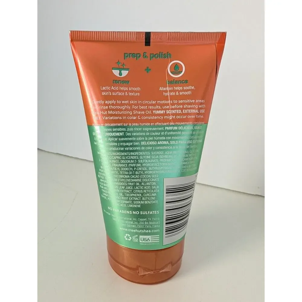 Tree Hut Tangerine Pre Shave Foaming Polish New Sealed 7 oz Lactic Acid